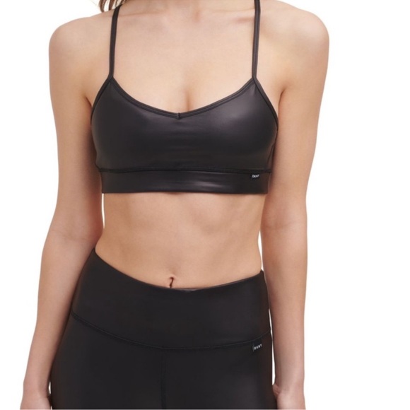 Authentic DKNY black bralet sz M with matching Yummie black leggings as S - Picture 2 of 9